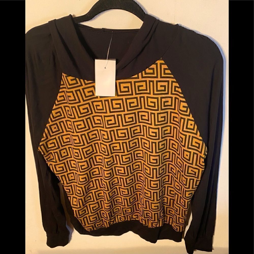 🌺Exit one women’s long sleeve hoodie Stripes shirt long sleeve Size : Small